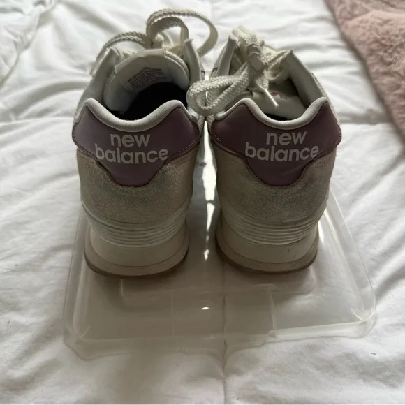 New Balance White and Blue Athletic Shoes - Picture 5 of 7